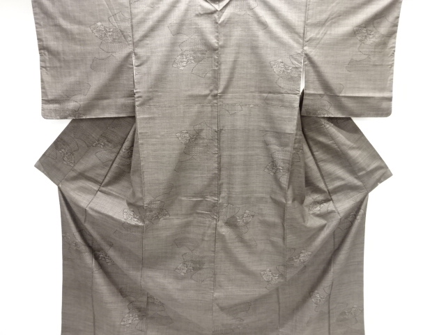 大特価品　地紙に抽象模様織り出し本場泥大島紬着物(7マルキ)